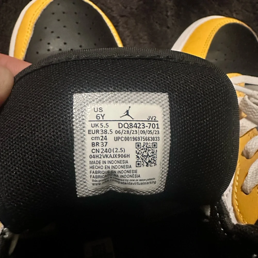 Jordan Kids' Sneakers in Black,‎ White, and Yellow